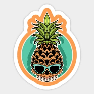 Pineapple Skull Sticker